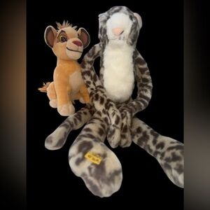 17” wild republic hanging leopard 1998 Velcro hands and Simba Disney 8”plushToys